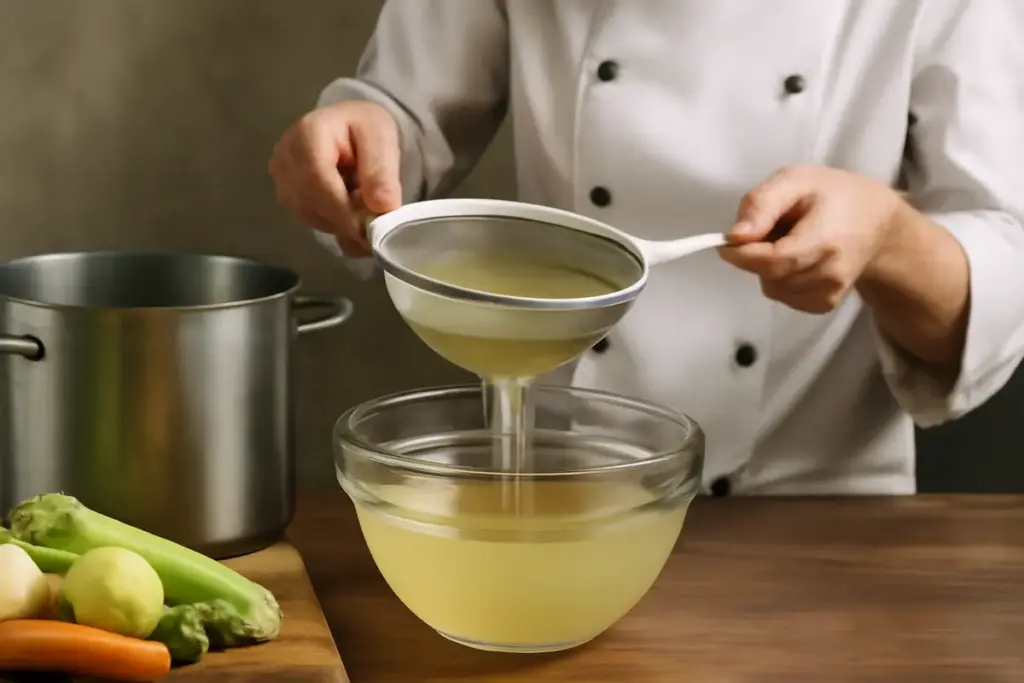 Preparazione del brodo vegetale limpido: trucchetto professionale per eliminare l’aspetto torbido