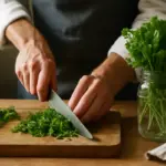 Tagliare erbe aromatiche senza sprechi: il metodo dei cuochi per mantenerle fresche a lungo