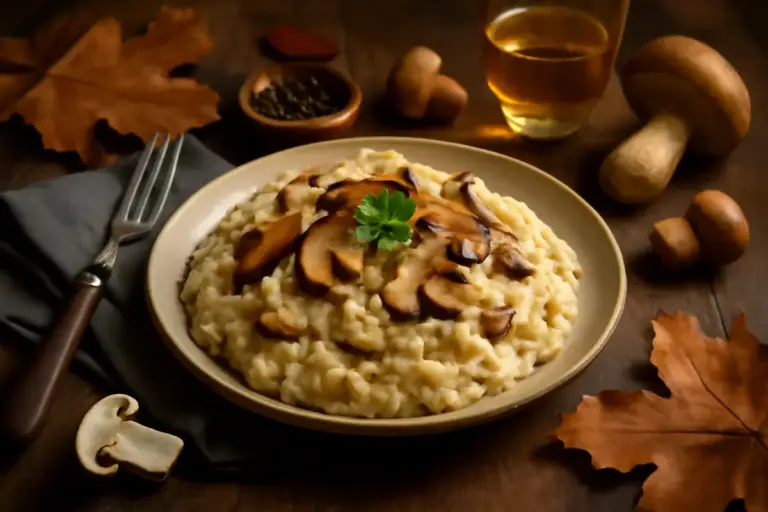 Risotto ai funghi cremoso: l’abbinamento segreto che ne esalta il profumo autunnale